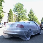 5 Pack Clear Plastic Disposable Car Cover Temporary Universal Rain Dust Garage New. Price: $59.95.