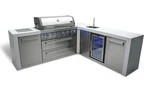 Mont Alpi 6 Burner Deluxe Island With Bev Center 90-DEGREE Corner Propane New. Price: $7818.30.