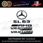 2022+ SL63 Amg V8 Biturbo 4MATIC+ Rear Star Emblem Black Badge Set Mercedes R232 New. Price: $94.73.