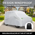 Waterproof Car Cover For Inner Cotton Silver Tone 149.61"X58.27"X56.30" New. Price: $78.93.